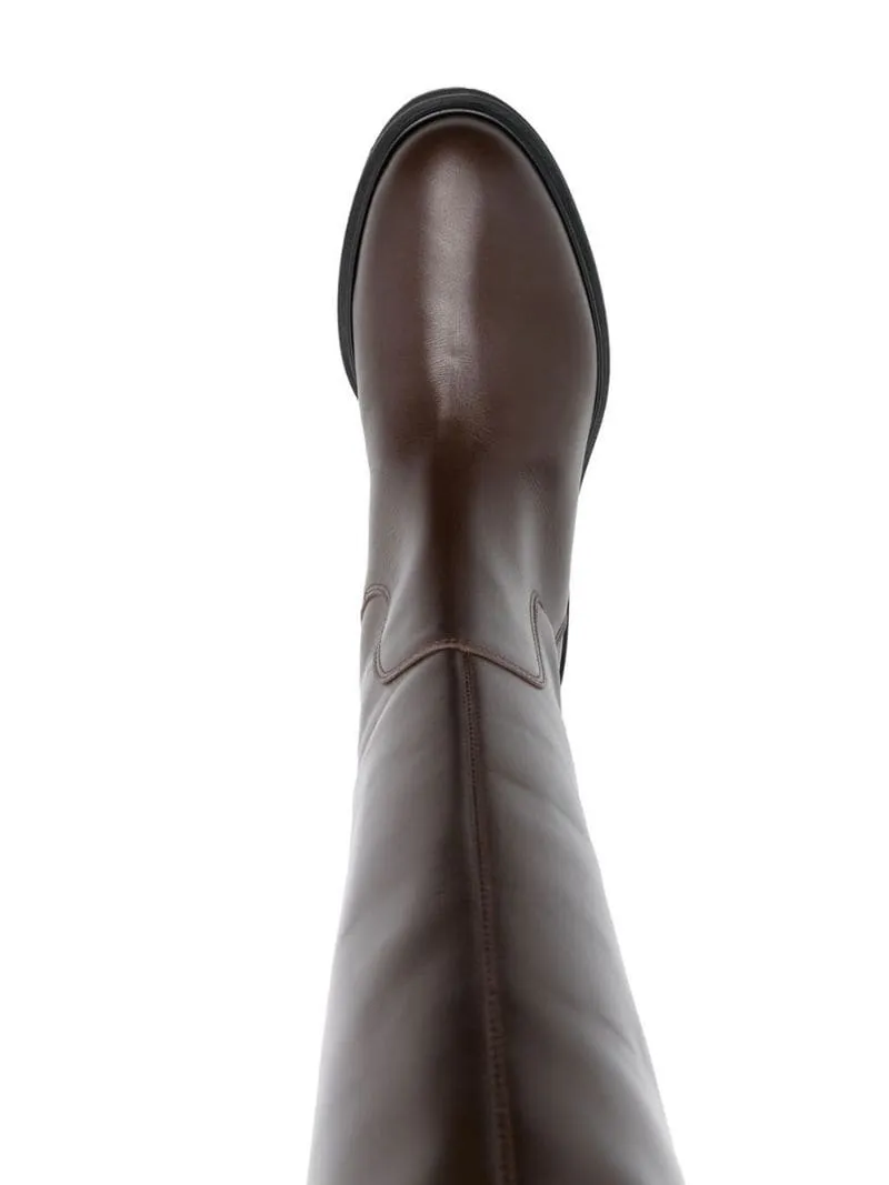 Knee-Length Leather Boots