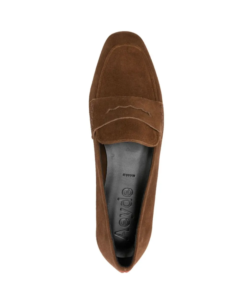 Penny-Slot Suede Loafers