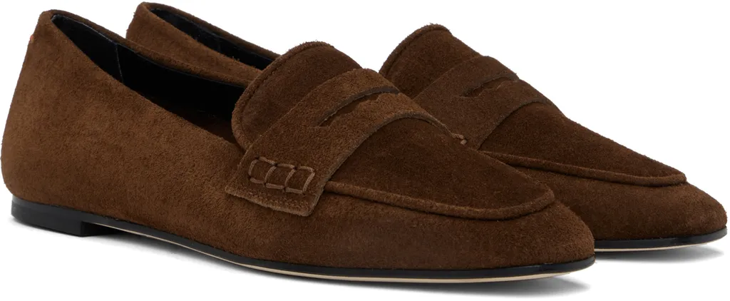 Penny-Slot Suede Loafers