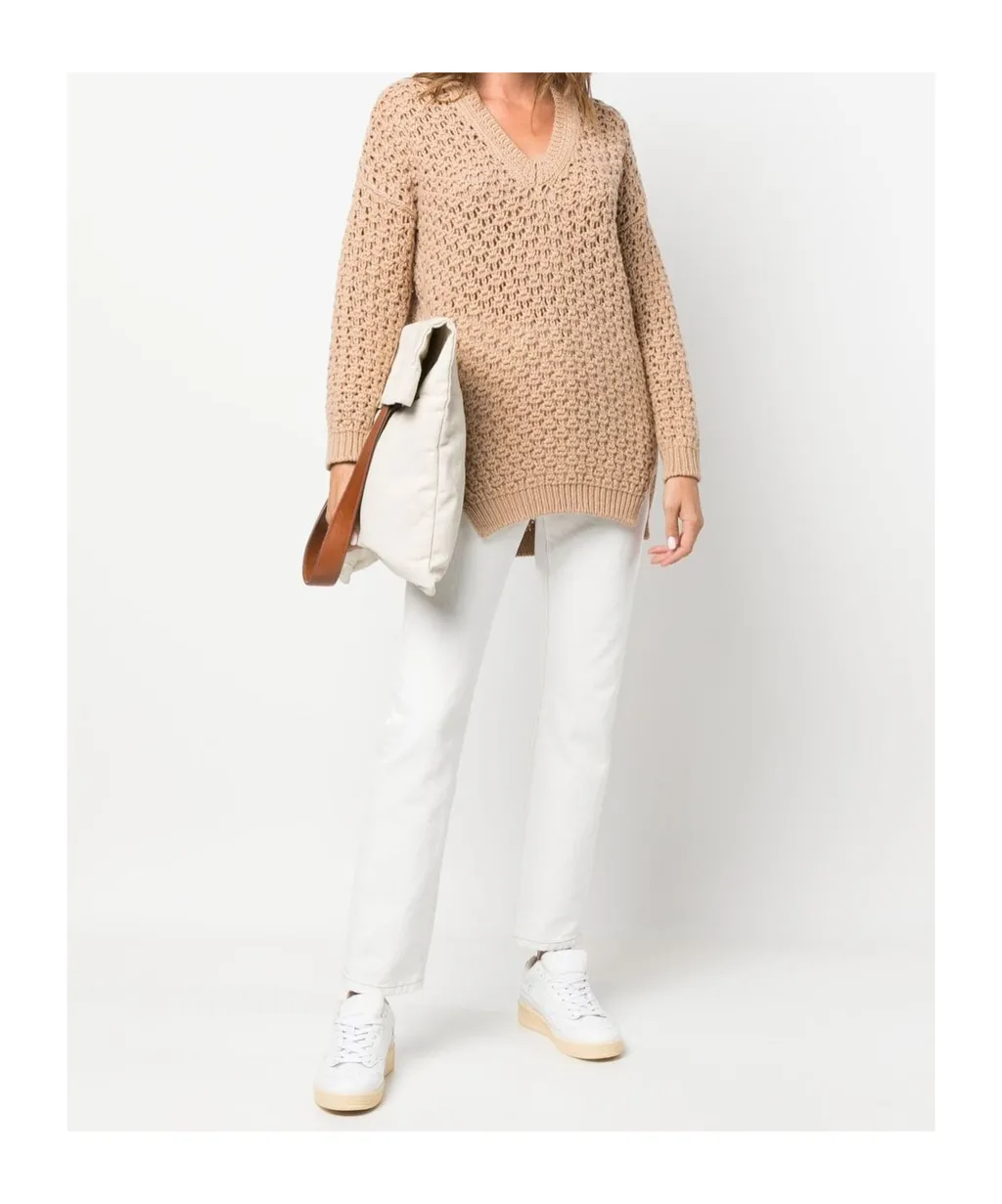 V-Neck Woven Jumper