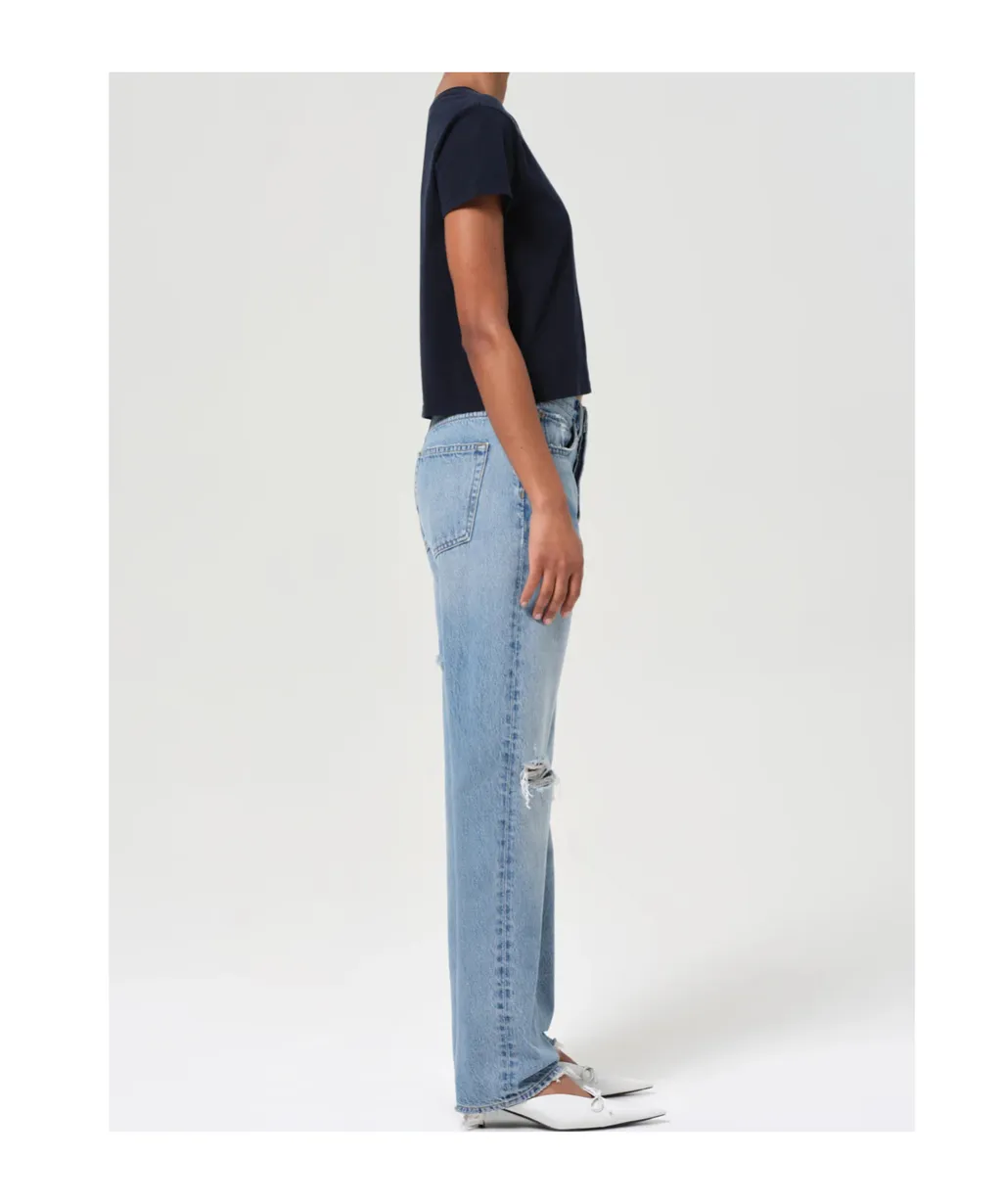 Distressed Straight-Leg Jeans