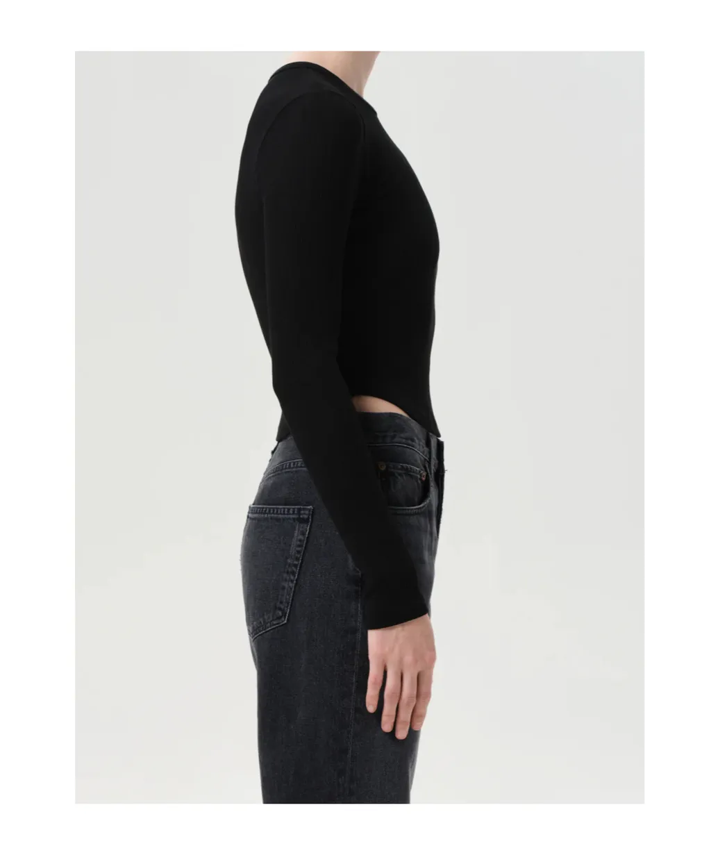 Ribbed Long-Sleeve Top