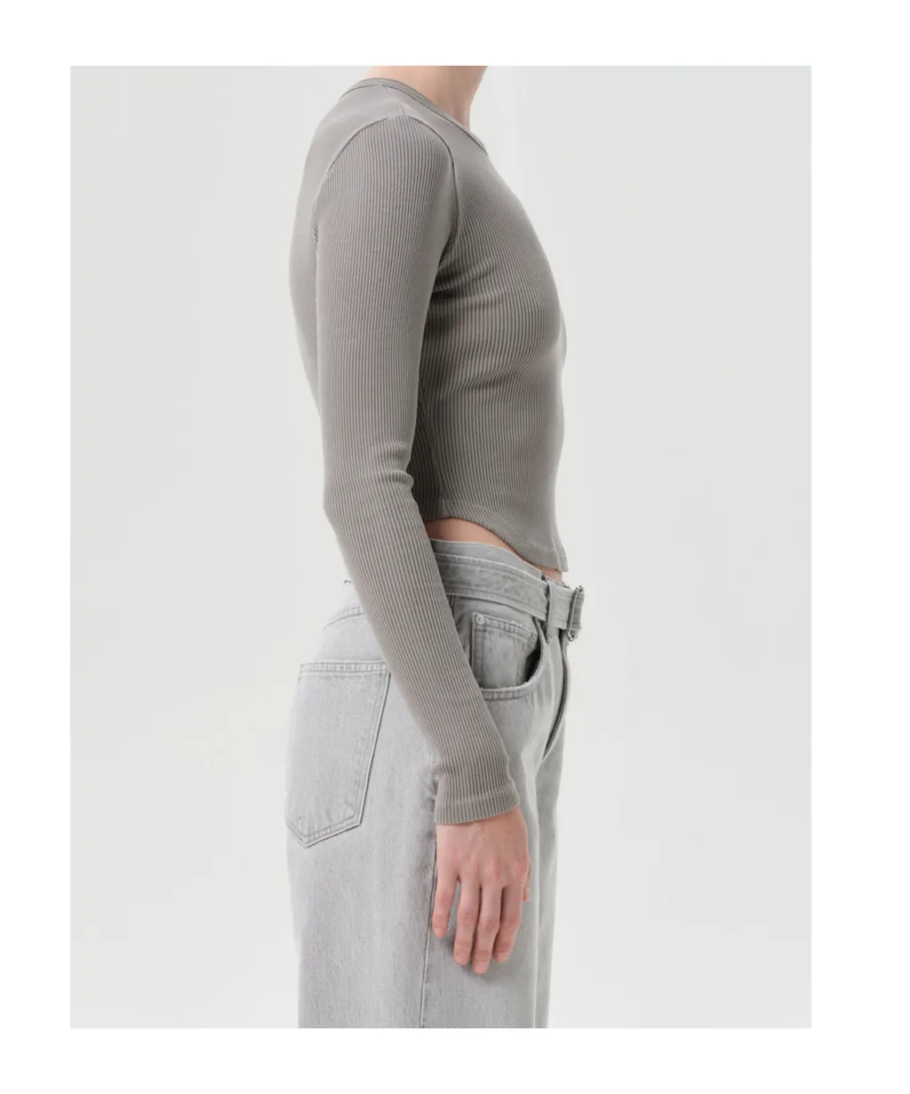 Ribbed Long-Sleeve Top