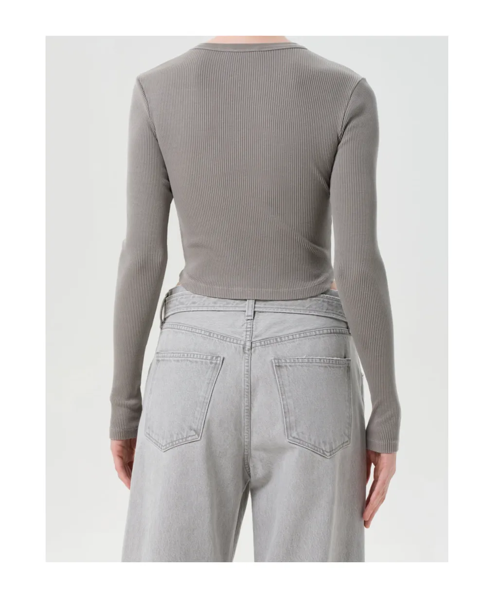 Ribbed Long-Sleeve Top