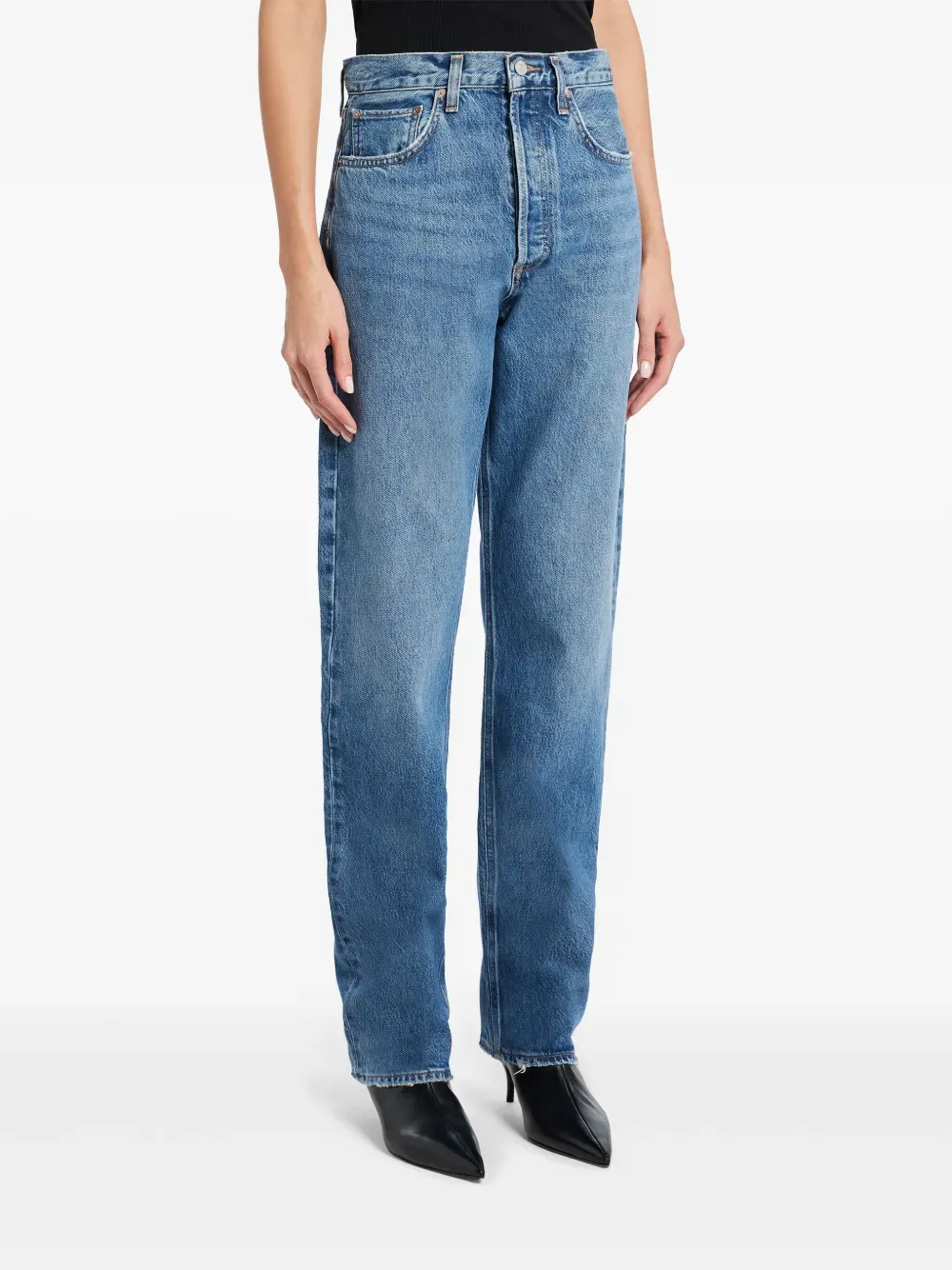 Denim Trousers With Belt Loops