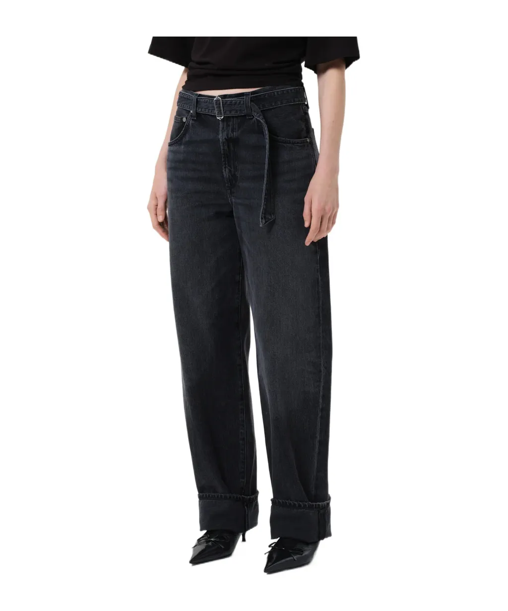 Mid-Rise Denim Trousers