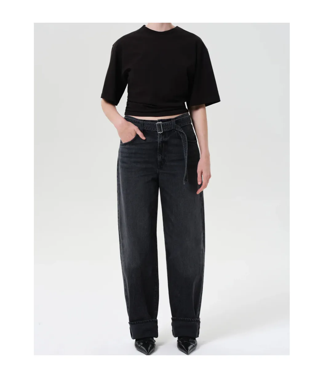 Mid-Rise Denim Trousers