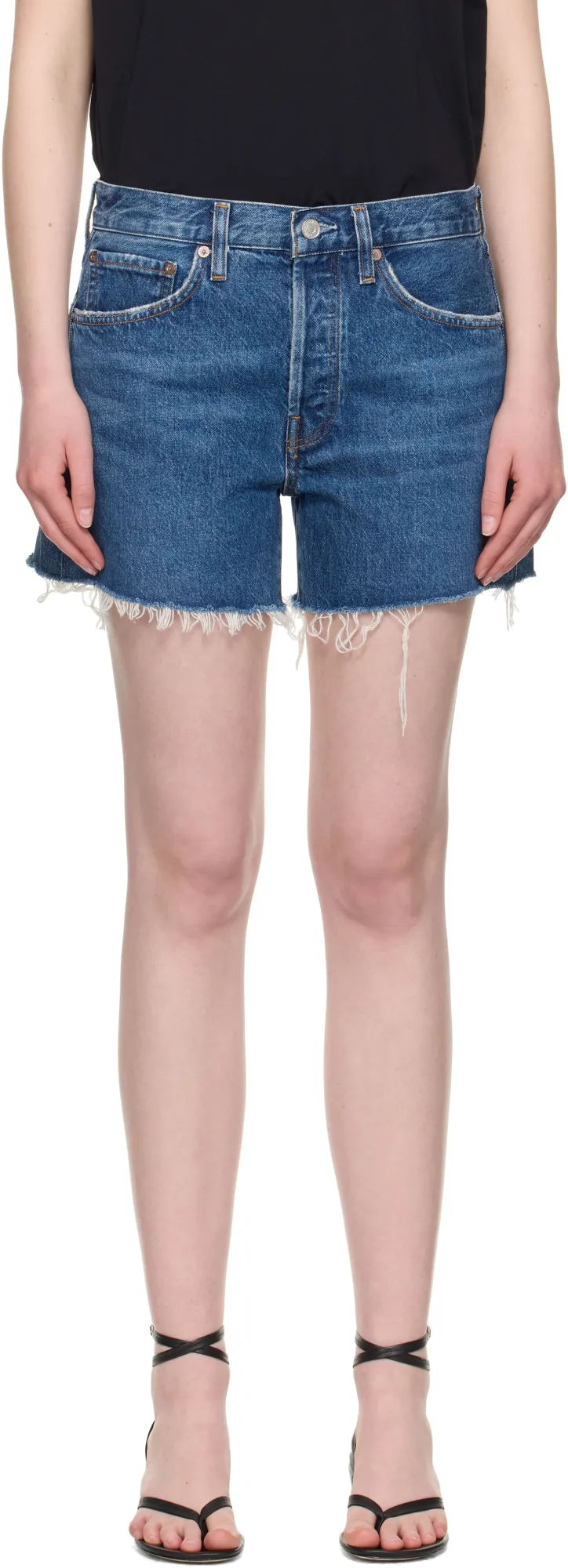 Parker Raw-Cut Denim Shorts