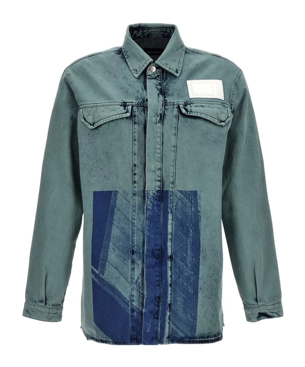 Logo Print Denim Shirt