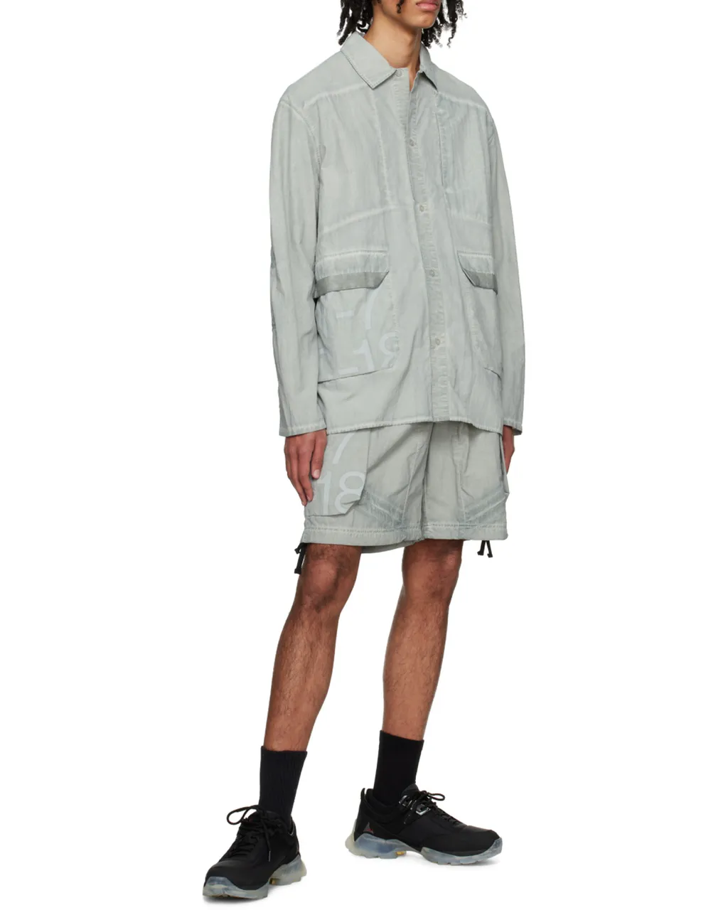 Faded-Effect Cargo Shorts