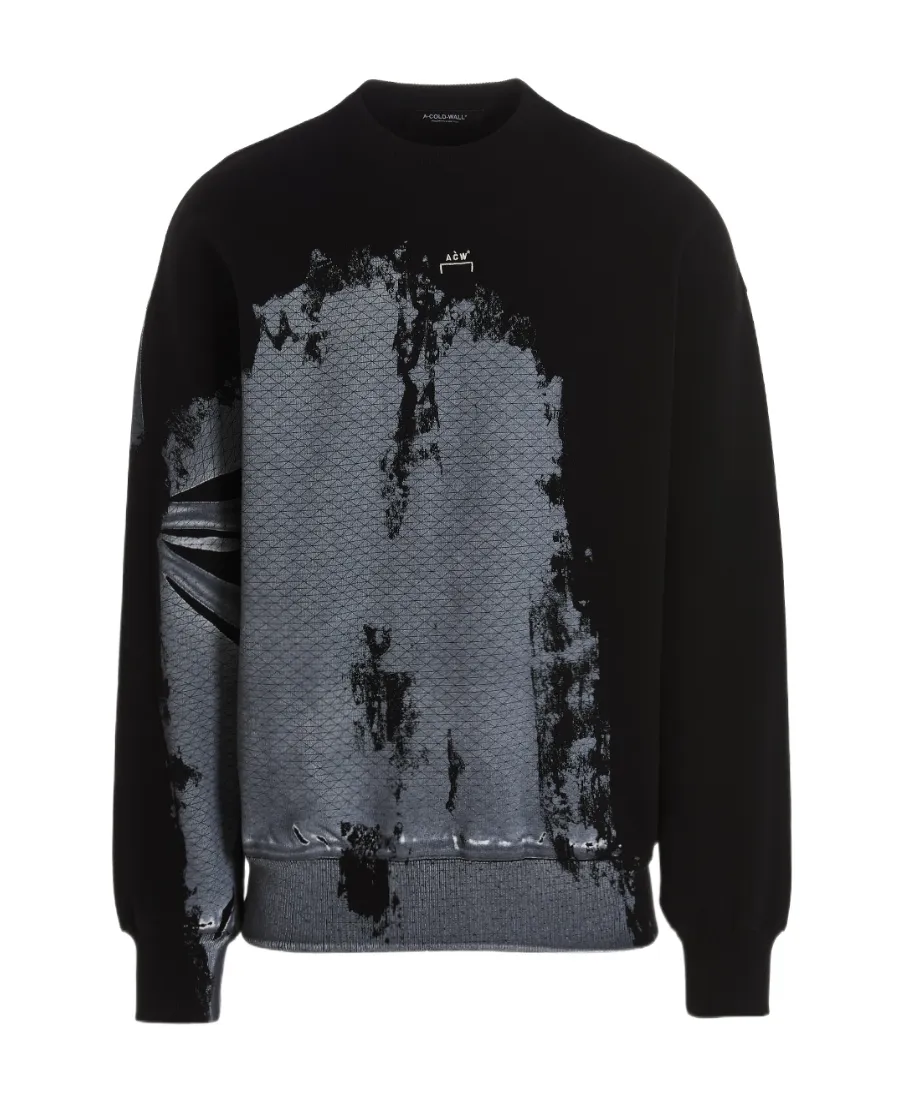 Brushstroke-Print Cotton Sweatshirt