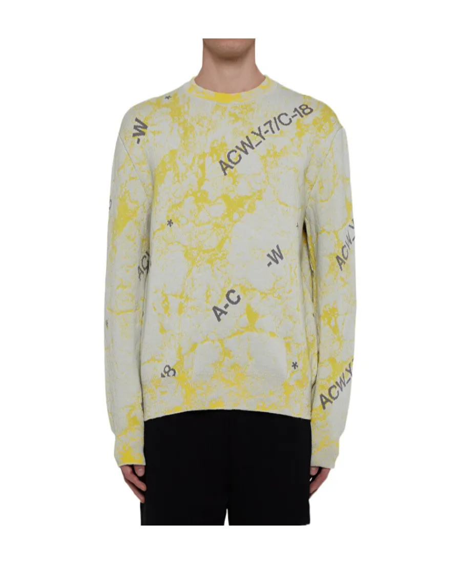 Logo-Intarsia Marbled Jumper