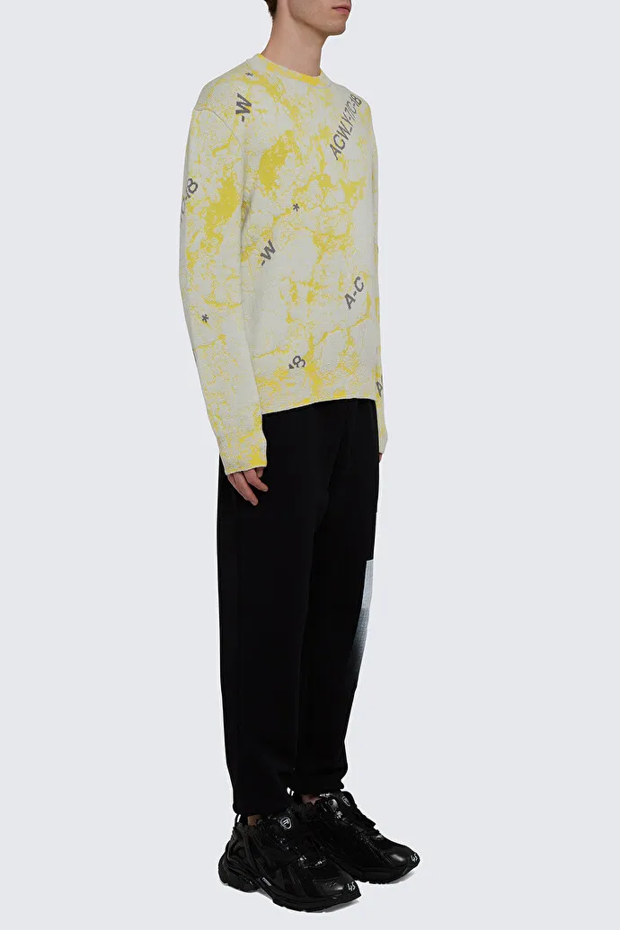 Logo-Intarsia Marbled Jumper