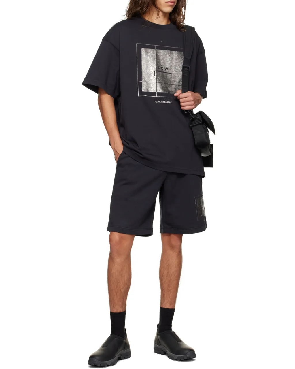 Foil Grid Track Shorts
