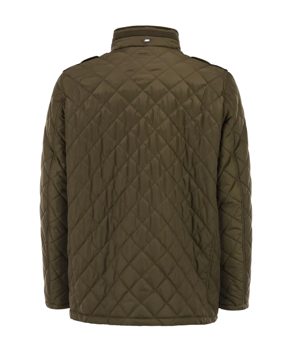 Diamond Quilted Long-Sleeved Puffer