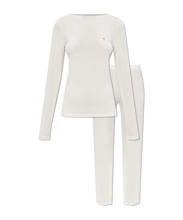 Logo Embellished Pajama Set