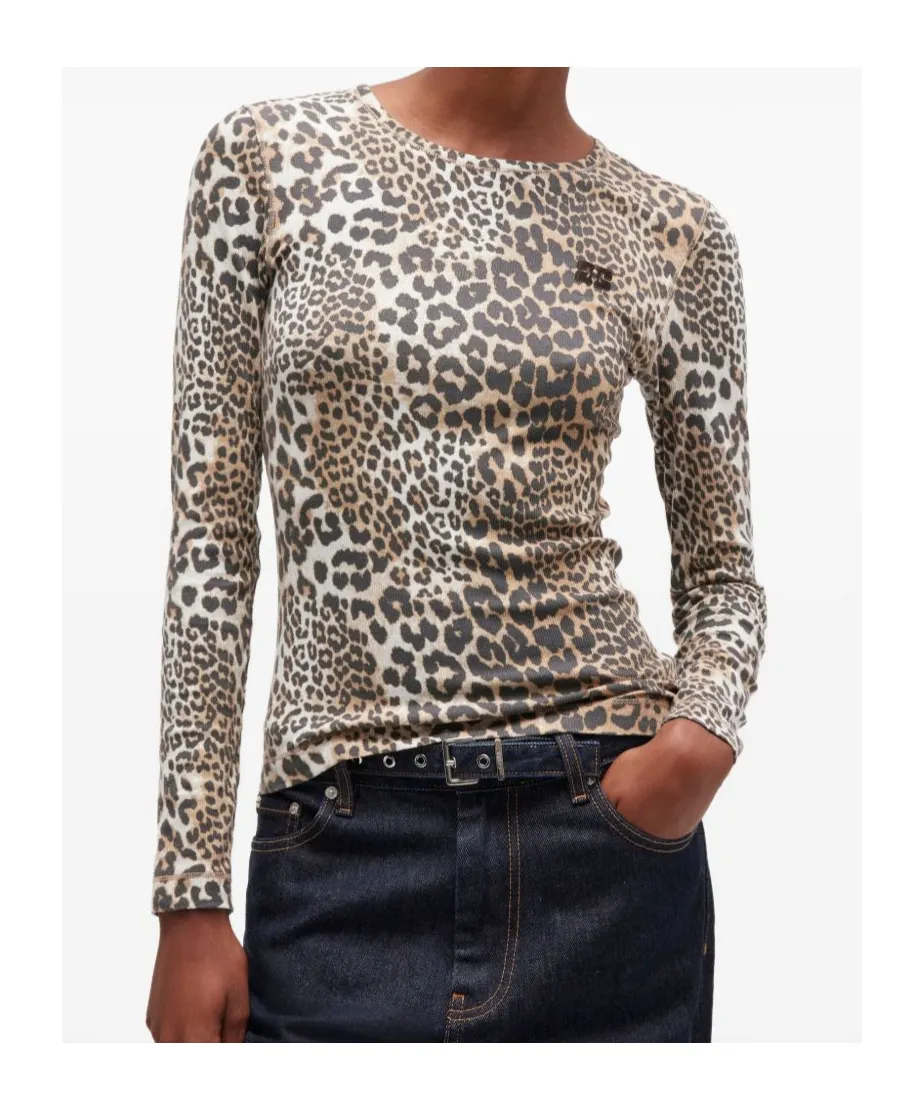 Leopard Rib Long Sleeve