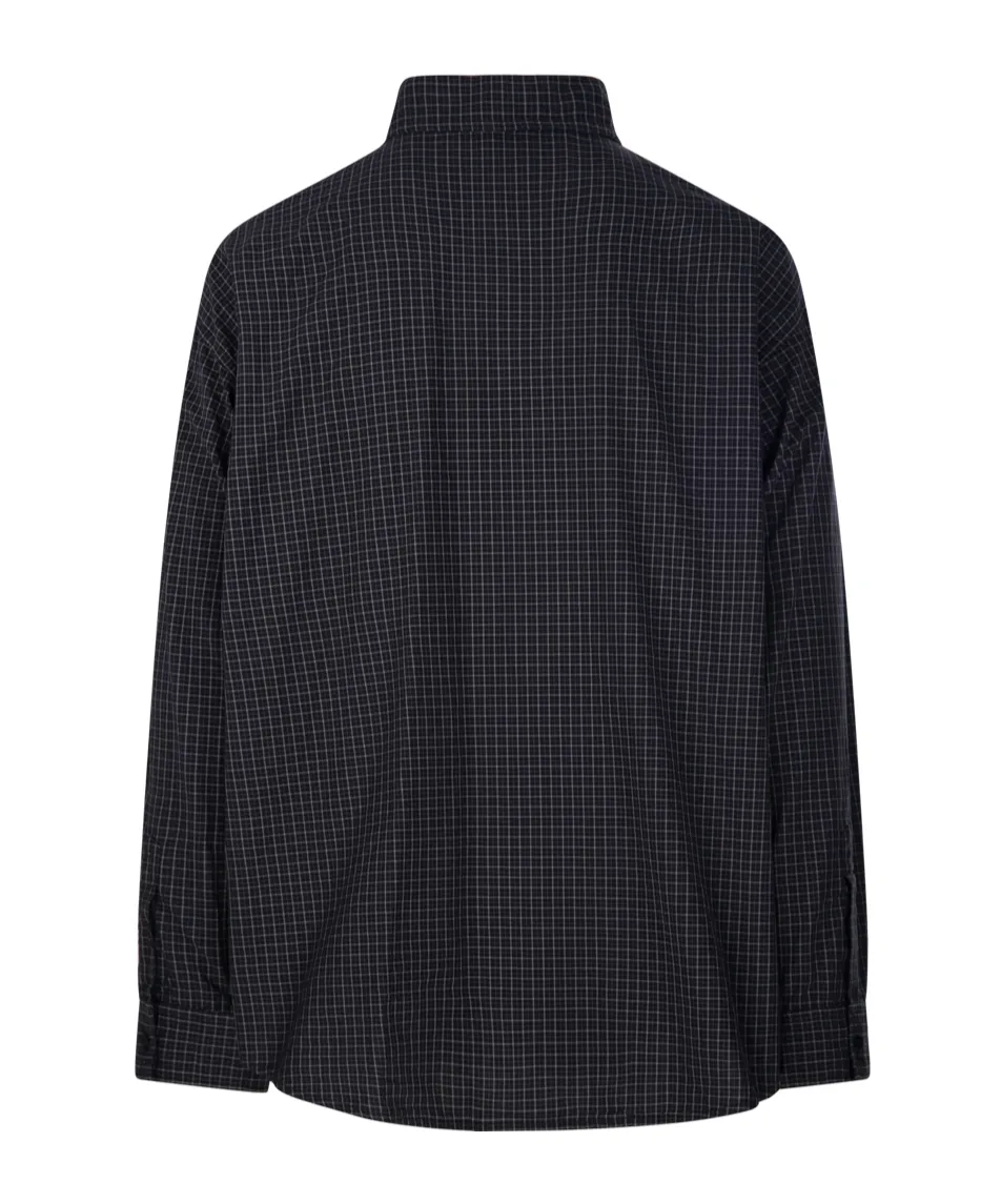 Checkered Oversized Long-Sleeve Shirt