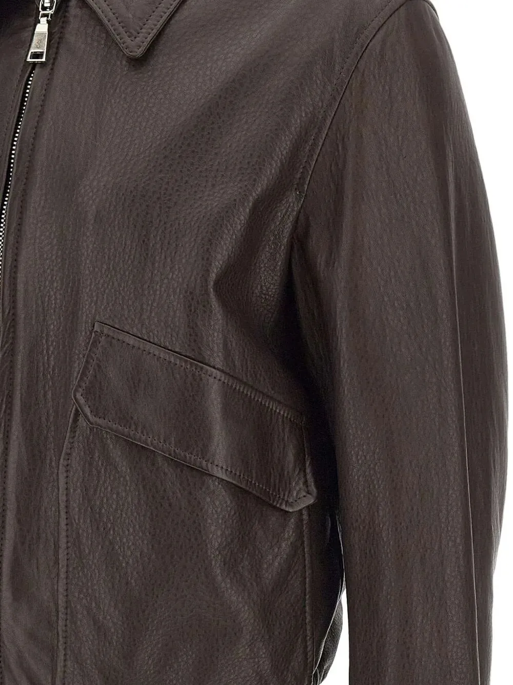 Zippered Leather Jacket