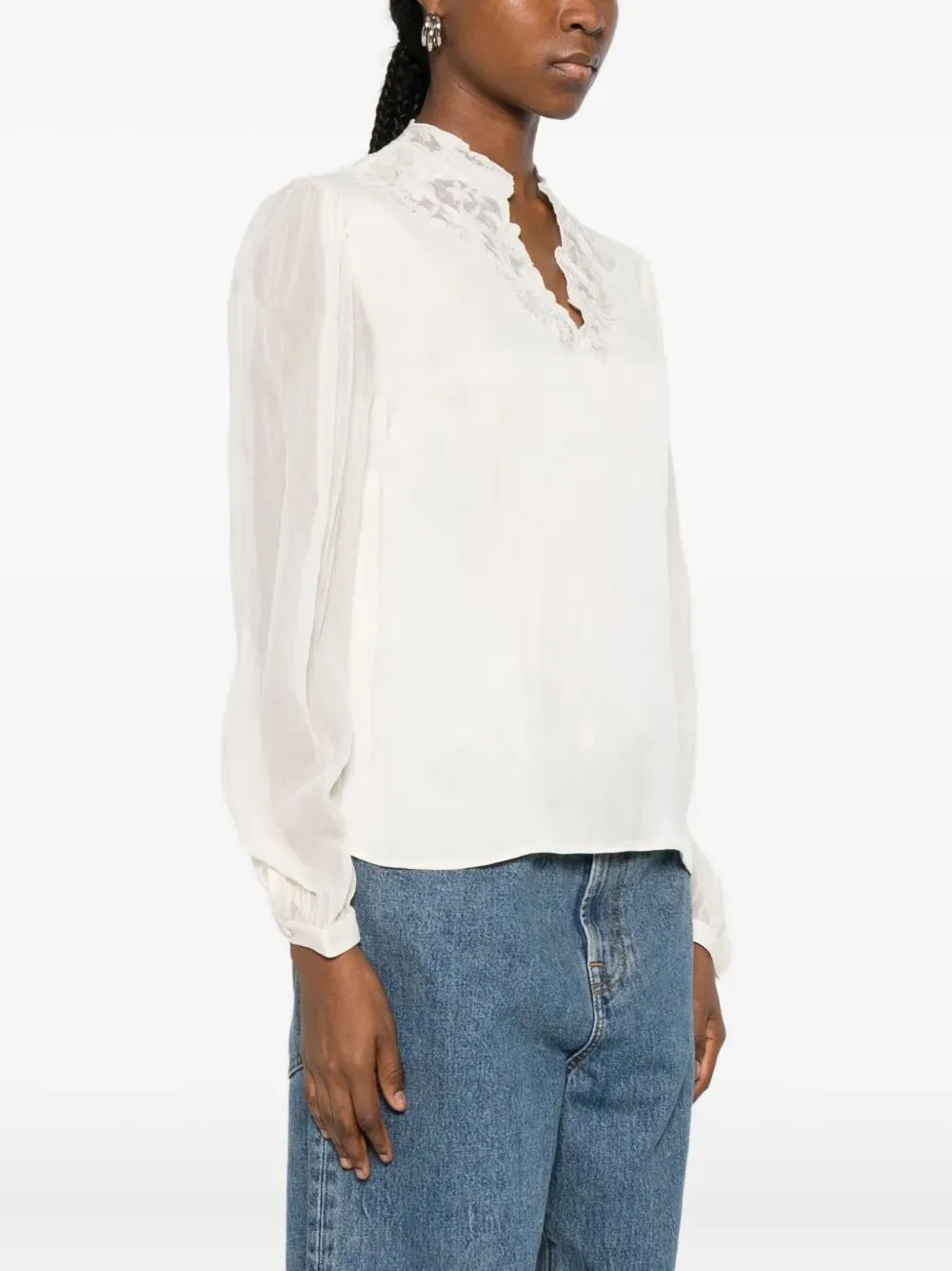 Lace-Trimmed Blouse