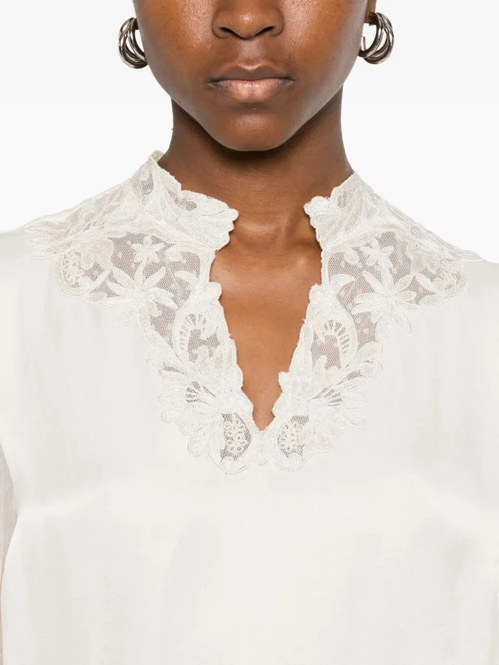 Lace-Trimmed Blouse