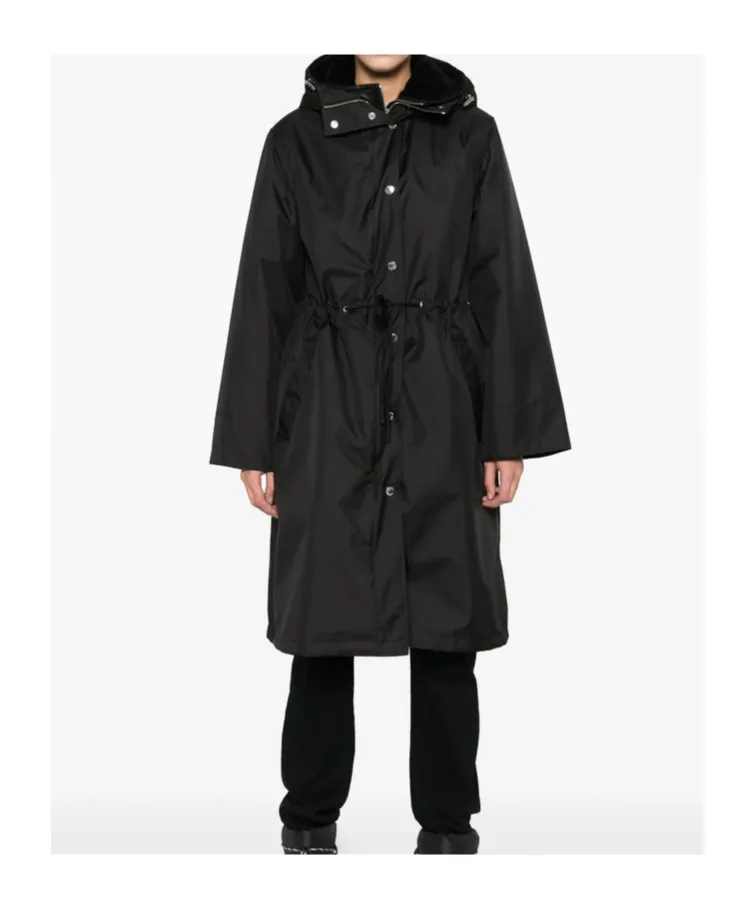 Hooded Drawstring-Waist Parka