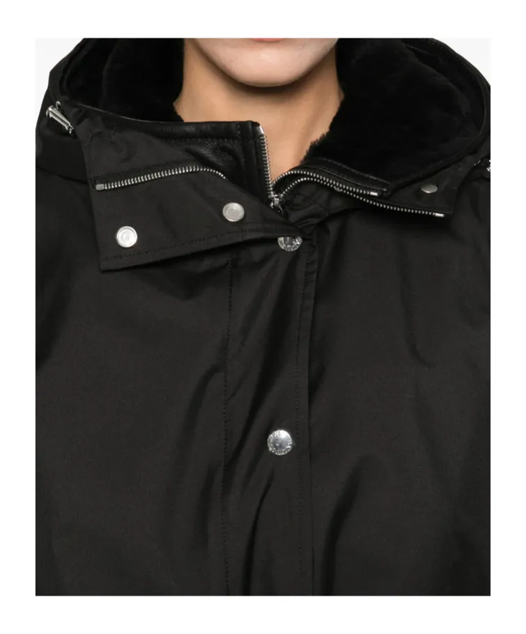 Hooded Drawstring-Waist Parka
