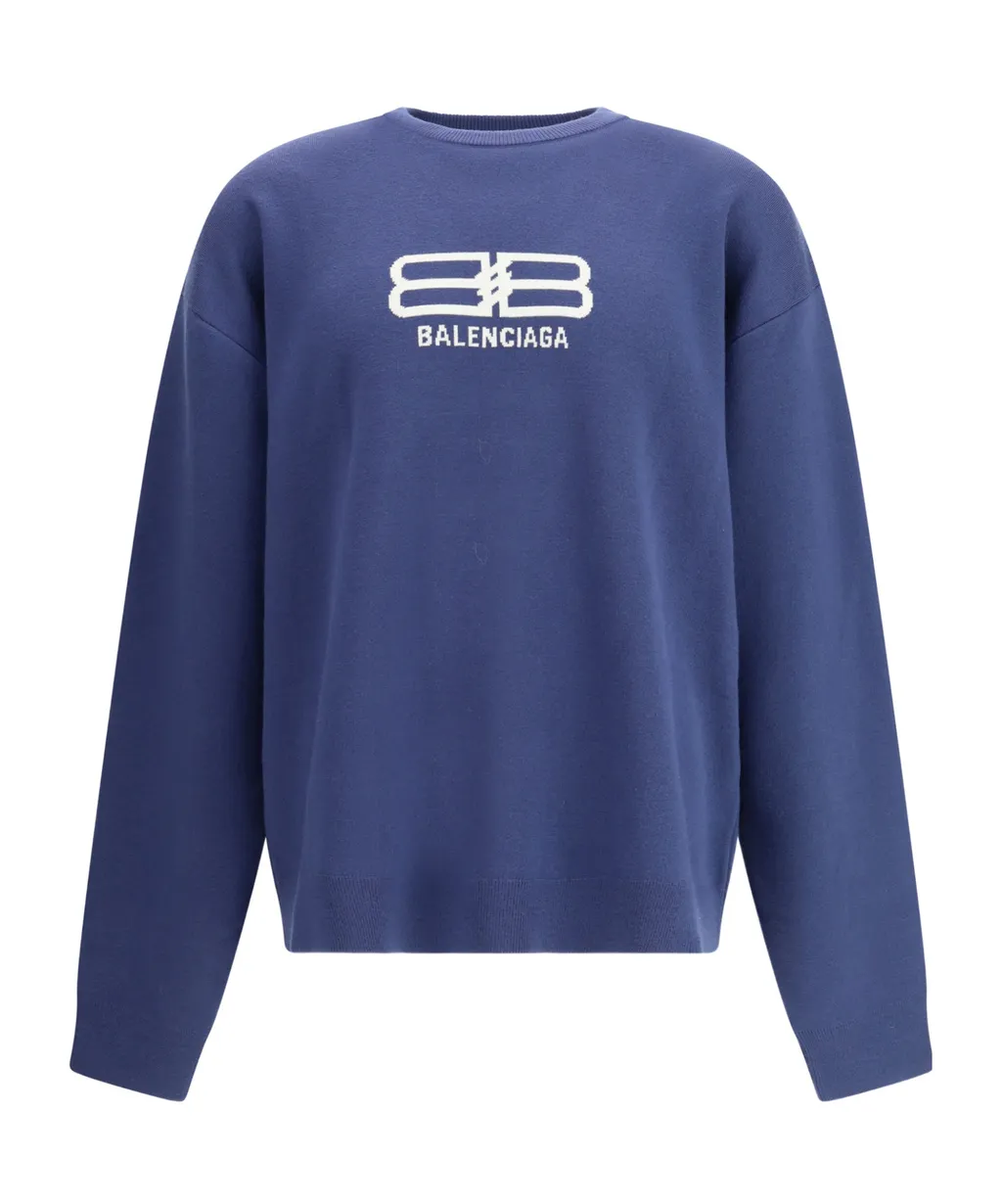 Bb Logo Intarsia-Knit Sweatshirt