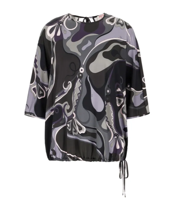 Abstract-Print Blouse