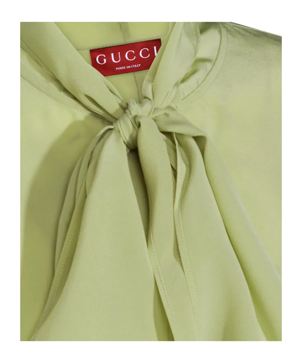 Neck Bow CrÊPe De Chine Shirt