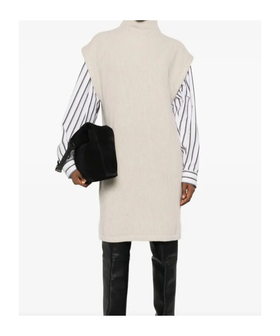 Ribbed High-Neck Dress