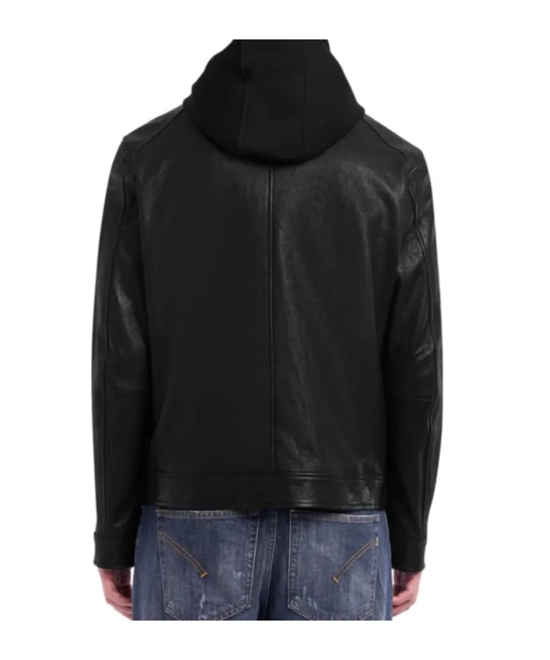 Leather Jacket With Hood