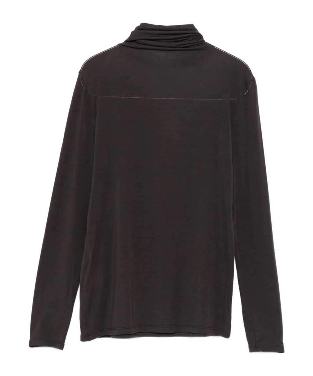 High-Neck Long-Sleeved Sweater