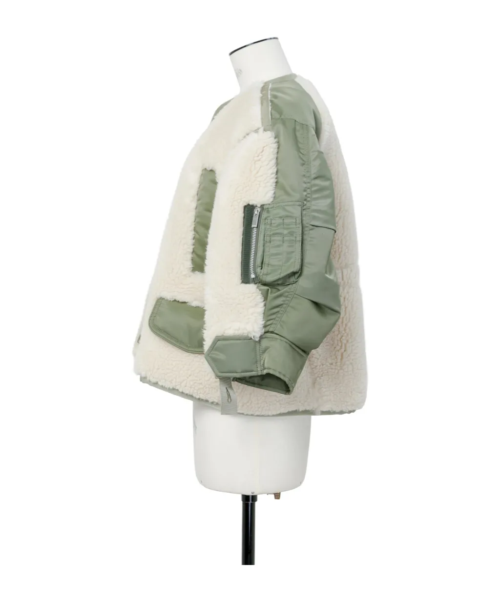 Faux Shearling X Nylon Twill Blouson