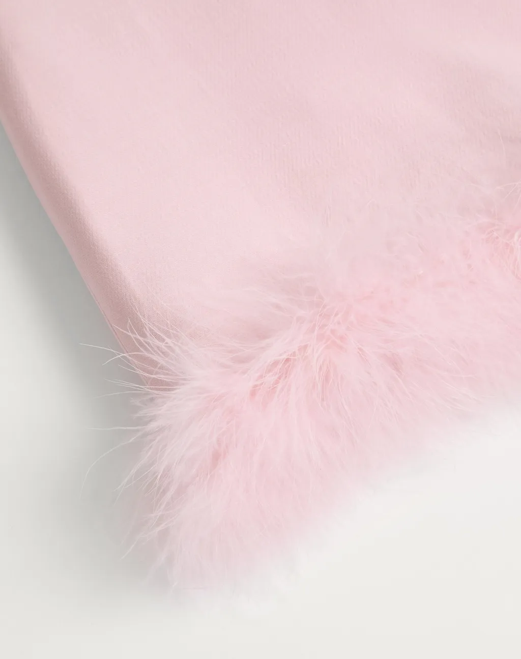Short Crepe Couture Skirt With Feathers