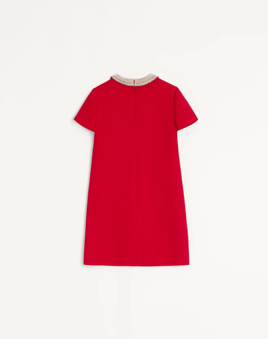 Embroidered Crepe Couture Short Dress