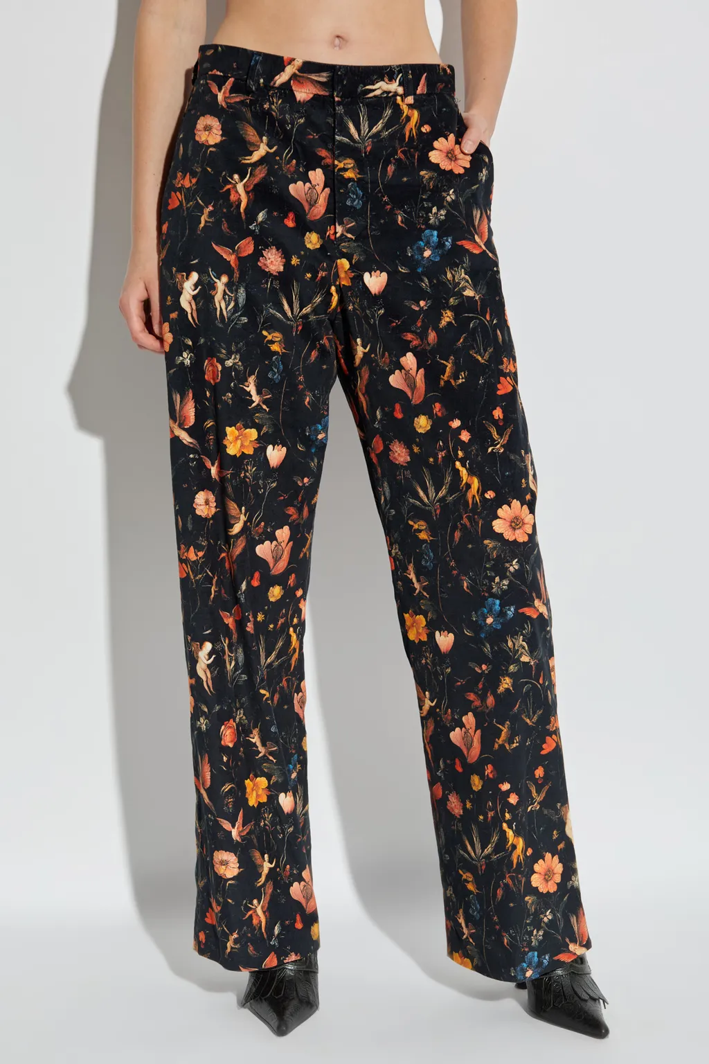 Floral Velvet Trousers
