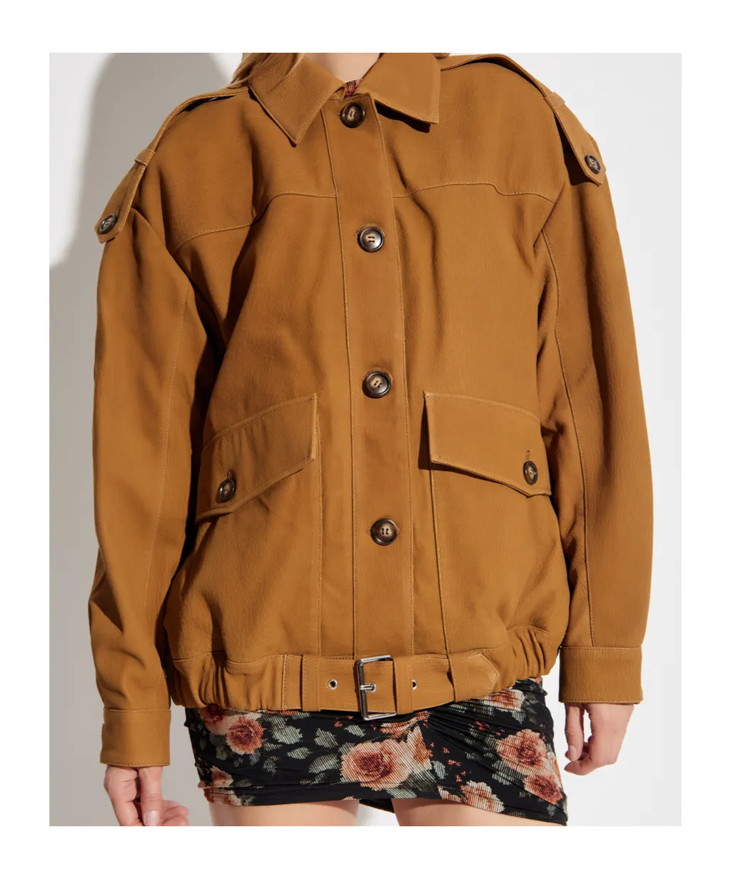 Button Suede Jacket