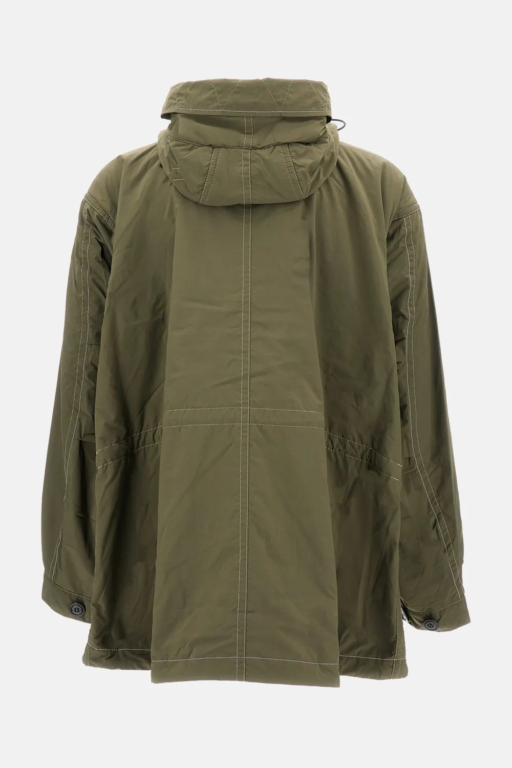 Reflective-Stitching Hooded Coat