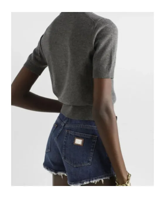 Short-Sleeve Cashmere Sweater