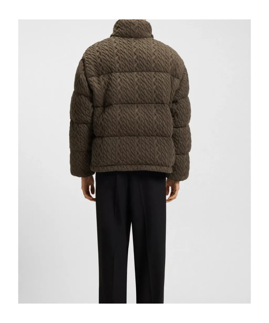 Cable-Knit Padded Jacket