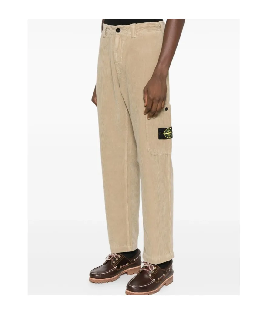 Logo Patch Corduroy Pants