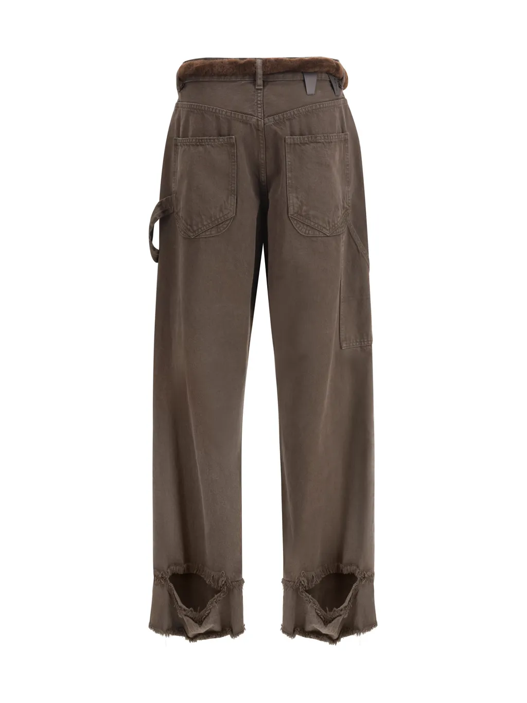 Fur Belt Loose Fit Carpenter Pants