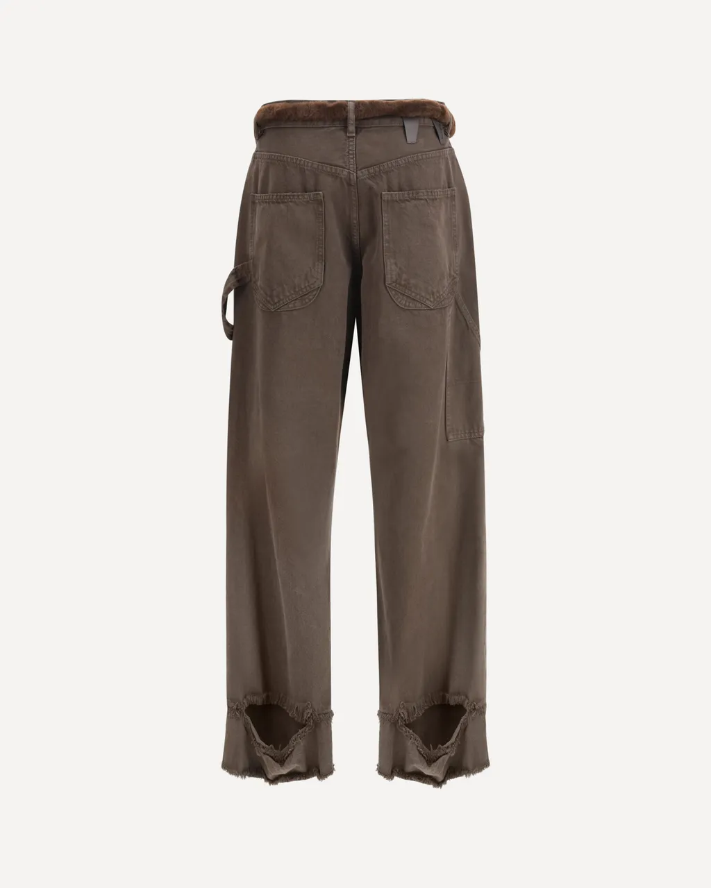 Fur Belt Loose Fit Carpenter Pants
