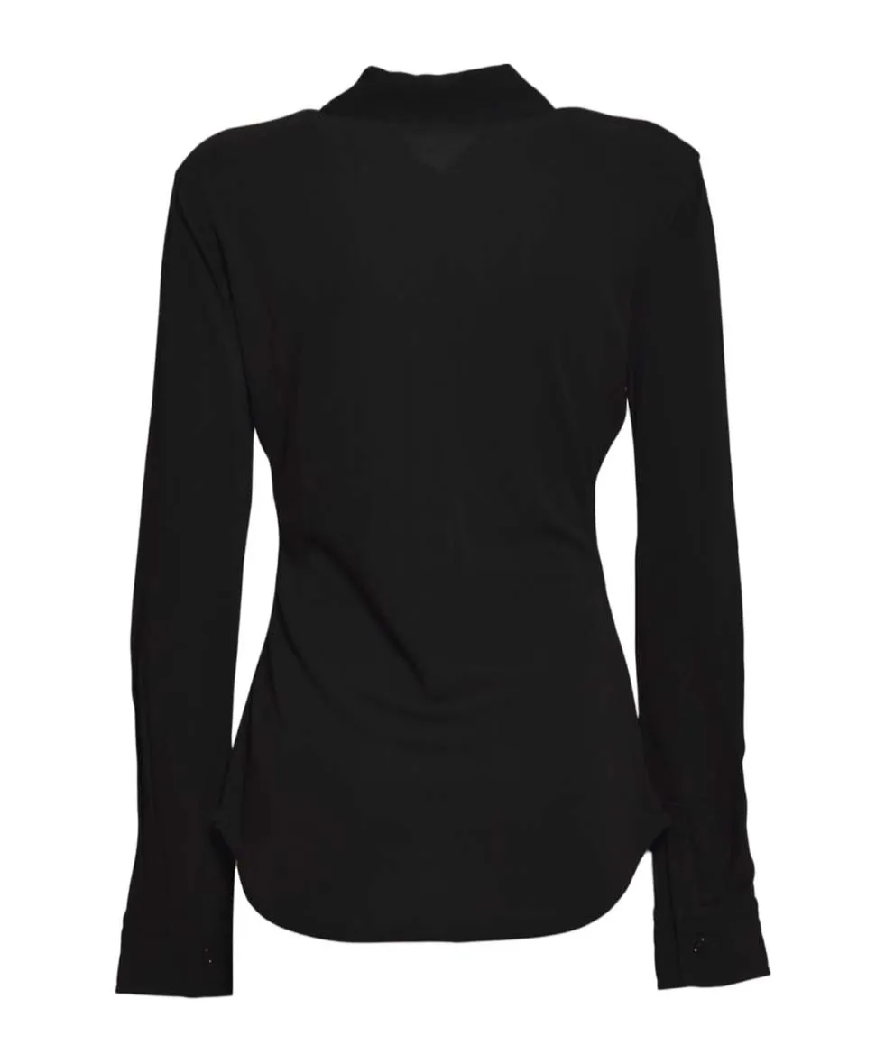 Flower Detailed Long-Sleeved Shirt