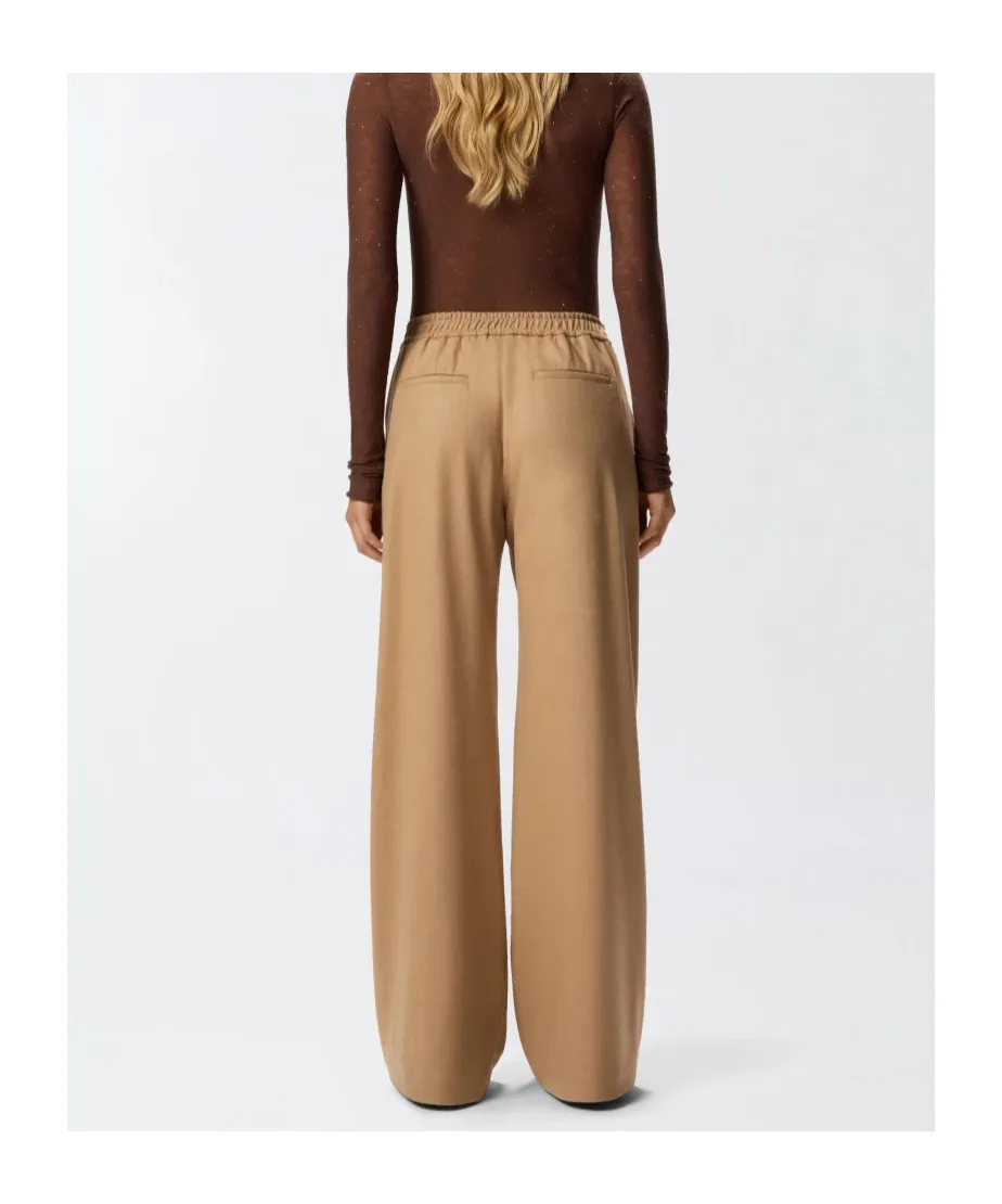 Pleated Elastic-Waist Trousers
