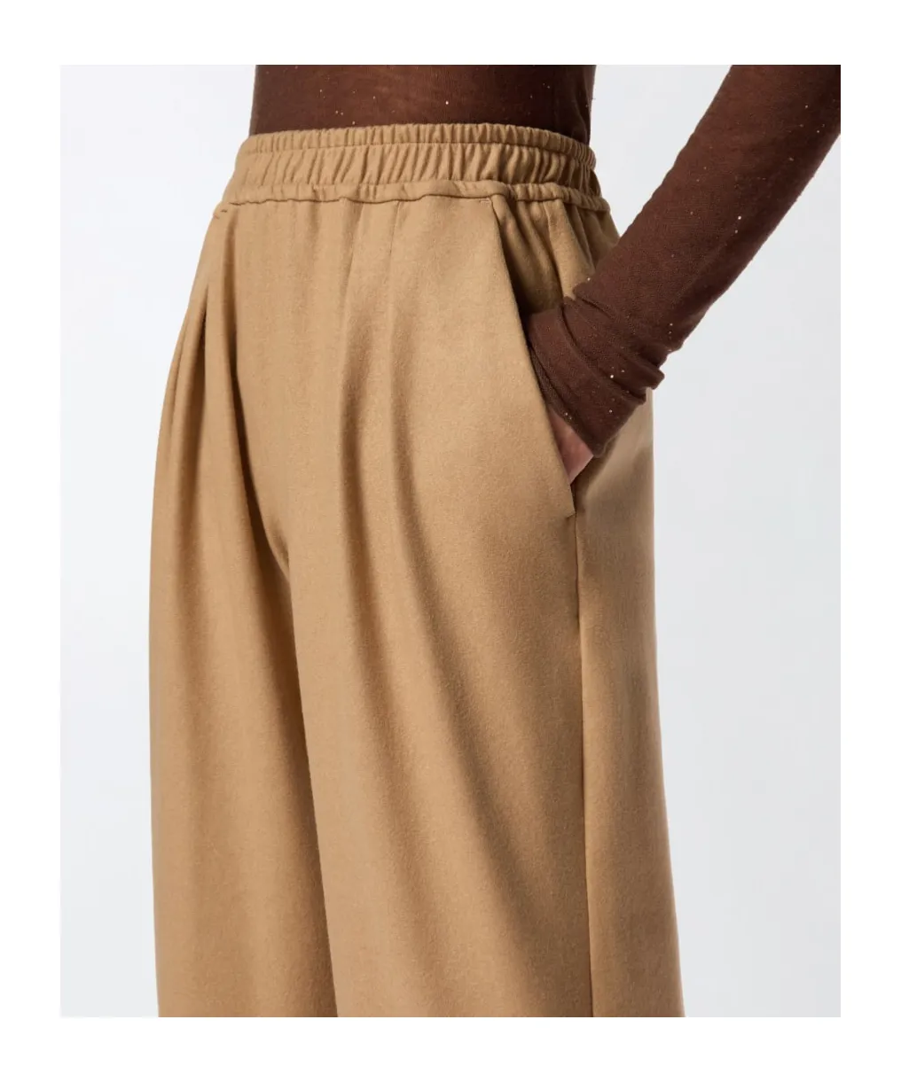 Pleated Elastic-Waist Trousers
