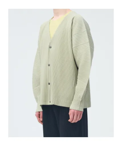 Plissé Buttoned Cardigan