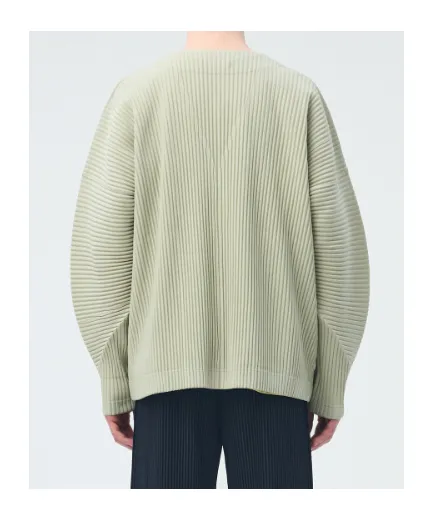 Plissé Buttoned Cardigan