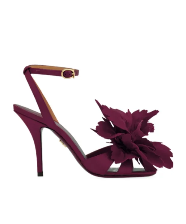 Flower Embellished High Heel Sandal